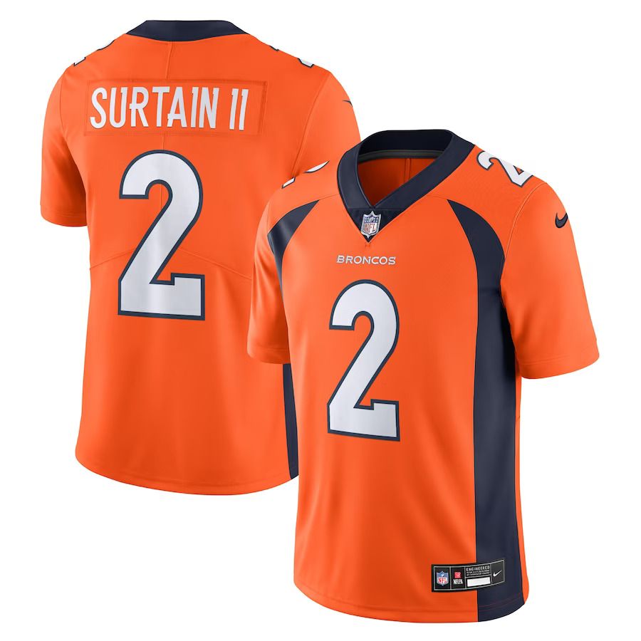 Men Denver Broncos #2 Patrick Surtain II Nike Orange Vapor Untouchable Limited NFL Jersey->denver broncos->NFL Jersey